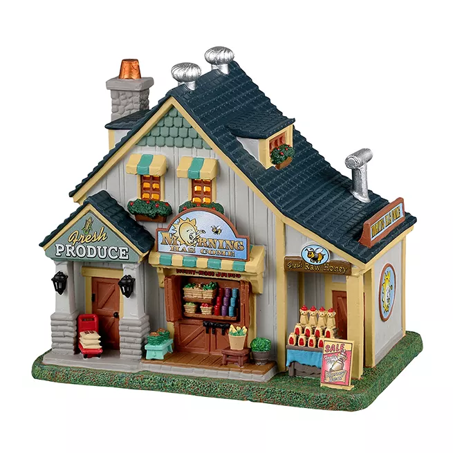 eminza Village de Noël Lemax lumineux Épicerie de produits frais
