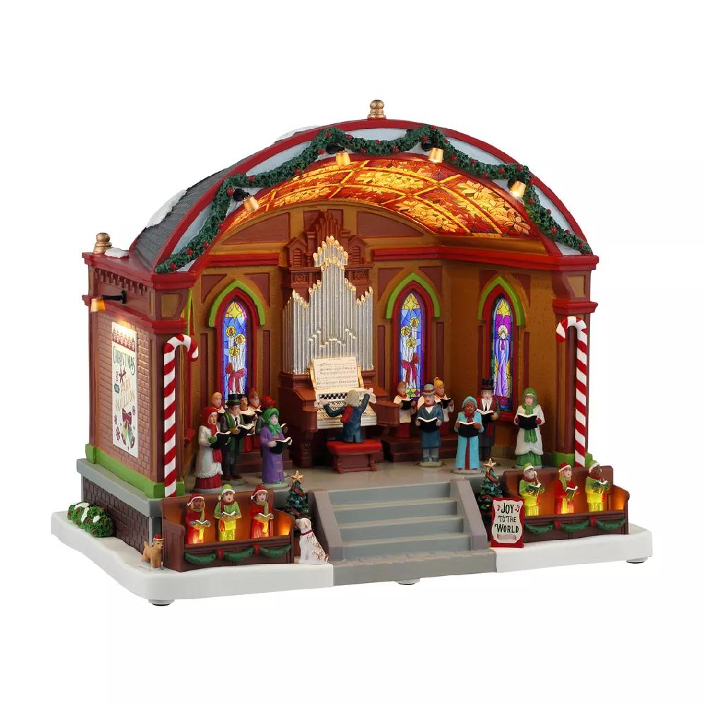 eminza Village de Noël Lemax lumineux musical et animé Chorale au pavillon du parc