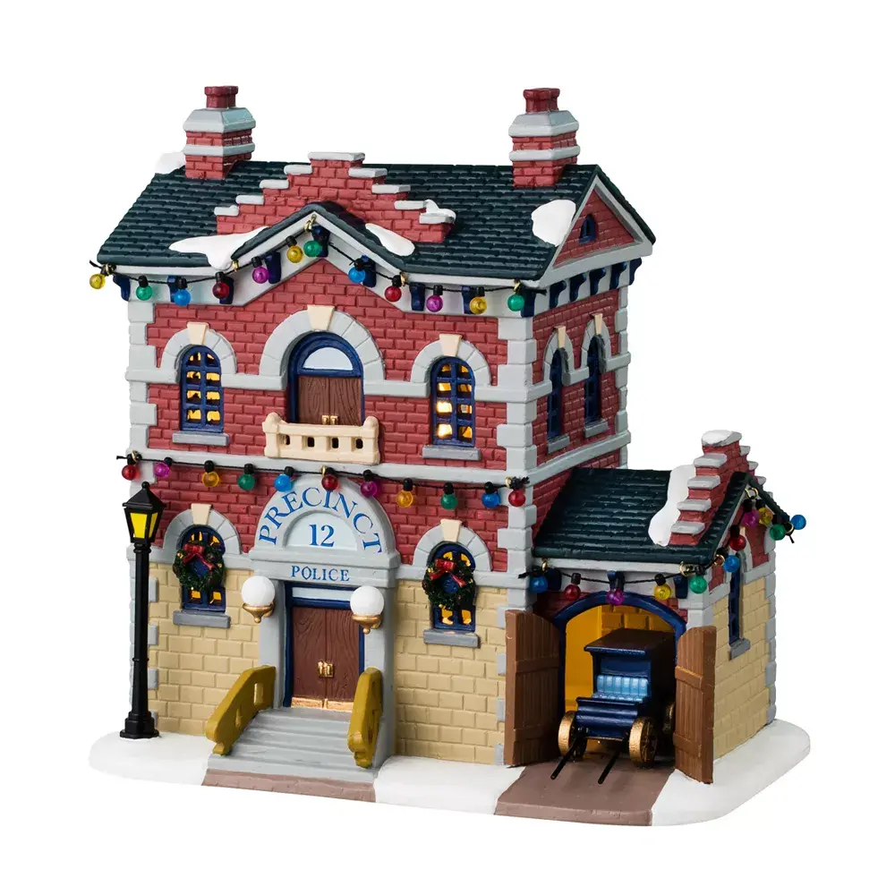 eminza Village de Noël Lemax lumineux Poste de Police