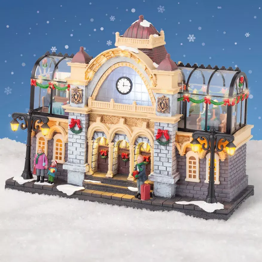 eminza Village de Noël lumineux et musical Gare de train