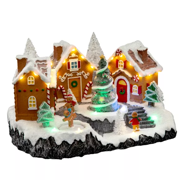 Eminza Village De Noël Lumineux Et Musical Pain D'épice Gourmand