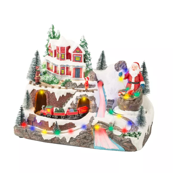 Eminza Village De Noël Lumineux Et Musical Père Noël En Montagne