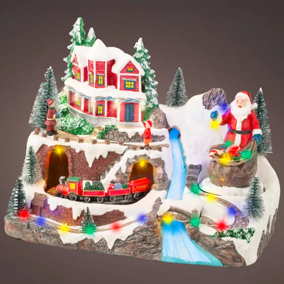 Eminza Village De Noël Lumineux Et Musical Père Noël En Montagne