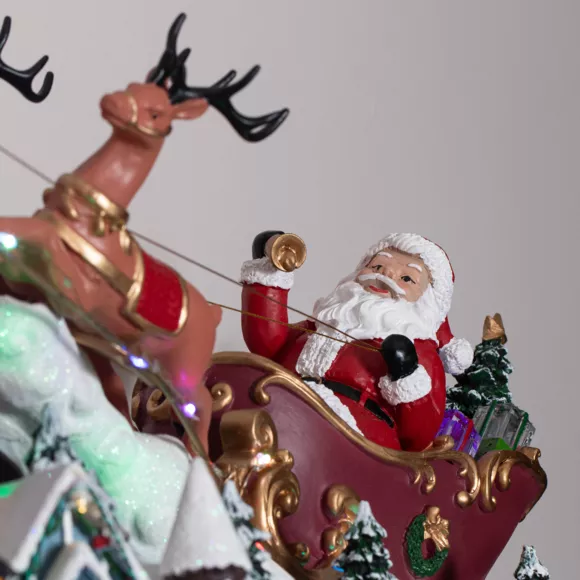 Eminza Village De Noël Lumineux Et Musical Traineau Du Père Noël