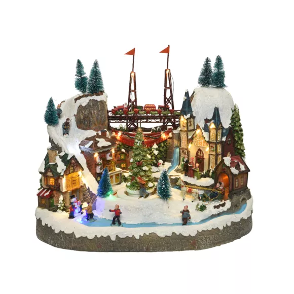 Eminza Village De Noël Lumineux Et Musical Ville Festive Et Chemin De Fer