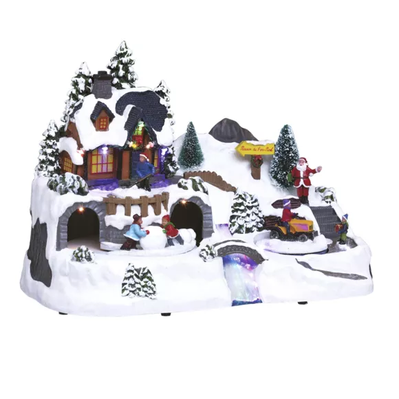 Eminza Village De Noël Lumineux Maison Du Père Noel