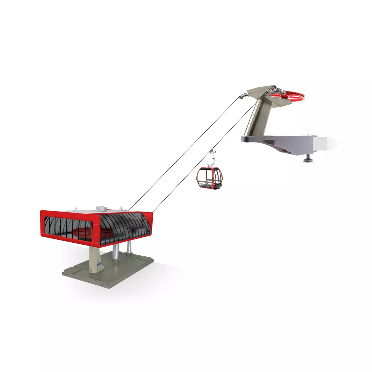 eminza Village de Noël My Village Téléphérique D-Line Luxe Cabine Rouge