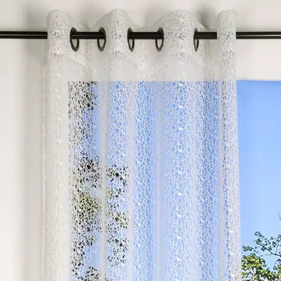 eminza Voilage ajouré œillets (140 x 250 cm) Spider Blanc