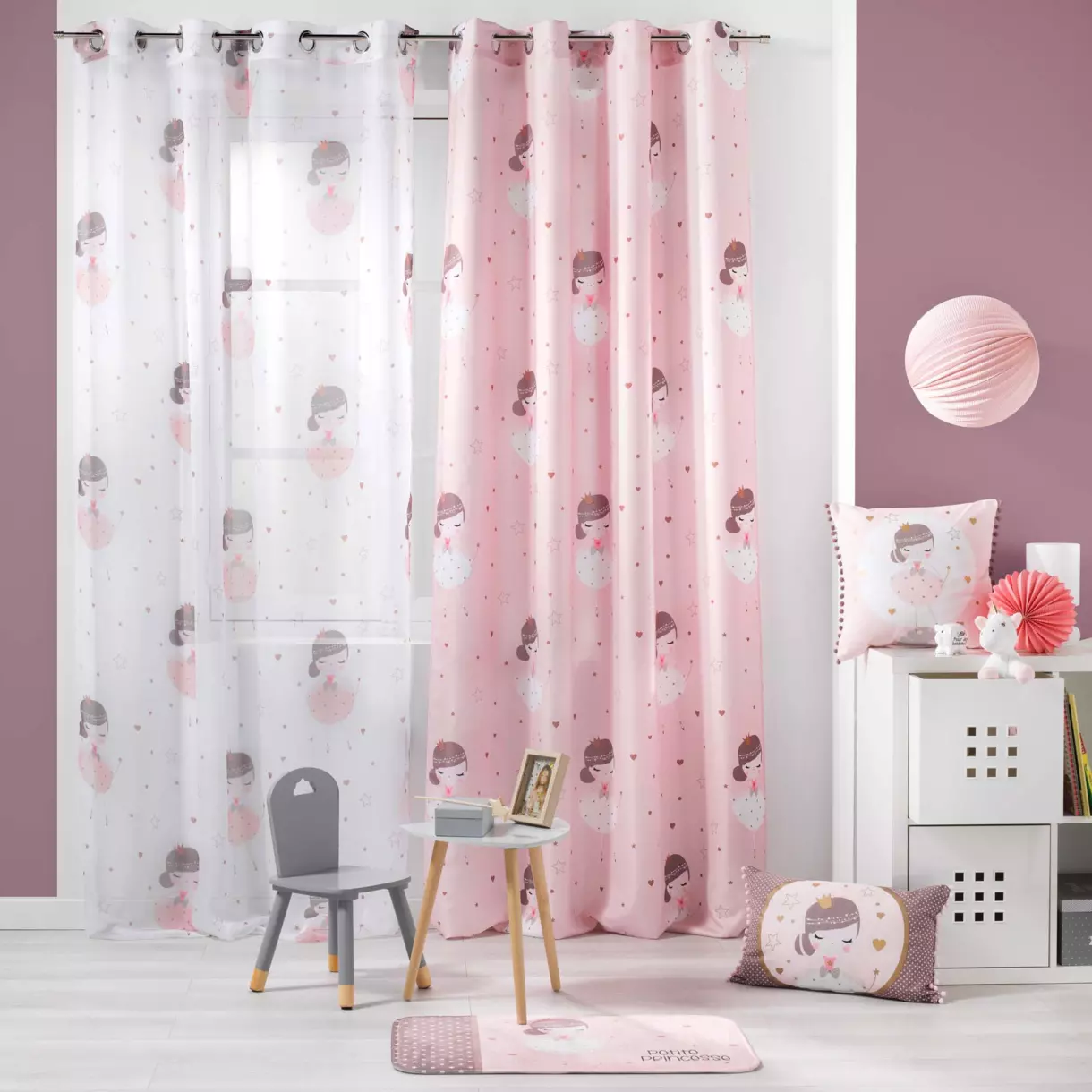 eminza Voilage enfant (140 x 240 cm) Petite princesse Blanc