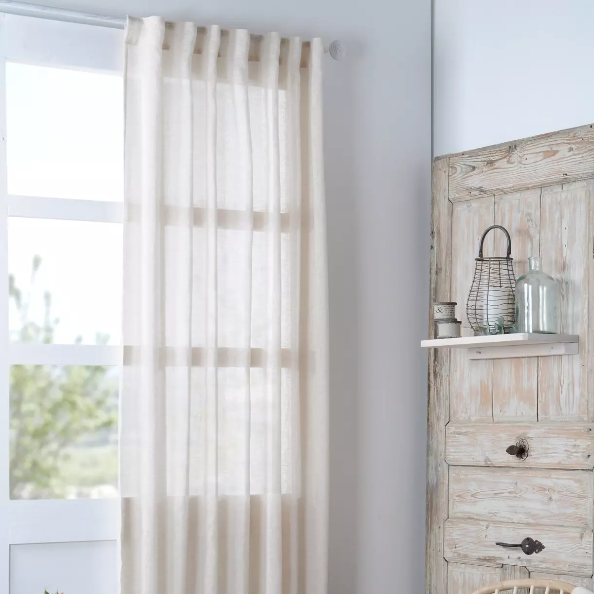 eminza Voilage galon fronceur (140 x 260 cm) Madrid Ecru