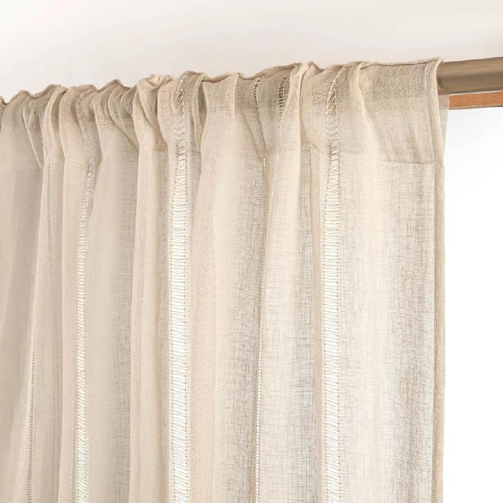 eminza Voilage galon fronceur (280 x 240 cm) Léontine Beige