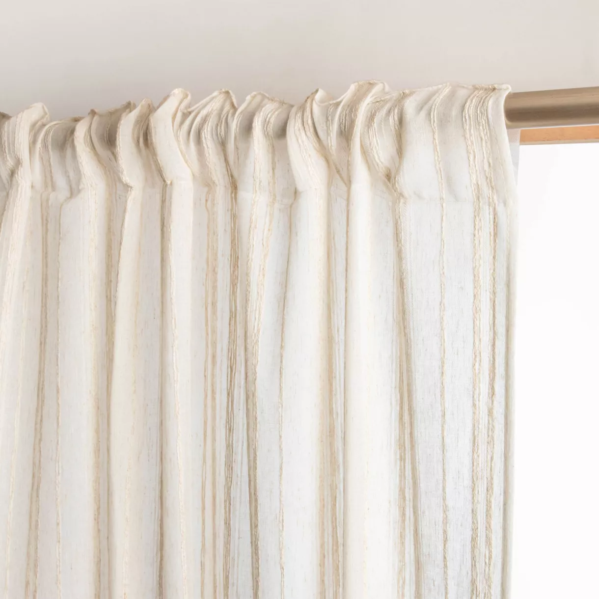 eminza Voilage galon fronceur (280 x 240 cm) Théo Beige