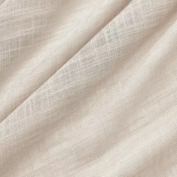 Eminza Voilage Galon Fronceur Effet Lin (280 X 240 Cm) Robin Beige