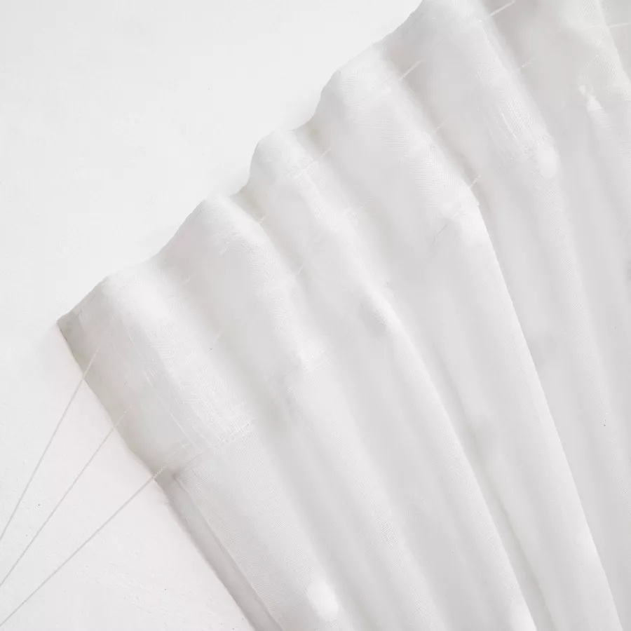 Eminza Voilage Galon Fronceur Pompons (140 X 240 Cm) Emie Blanc