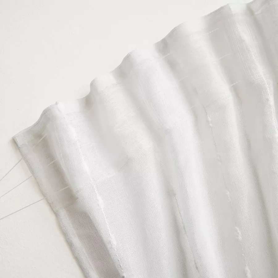 Eminza Voilage Galon Fronceur Pompons (280 X 240 Cm) Axel Blanc
