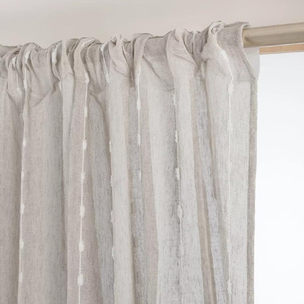 eminza Voilage galon fronceur pompons (280 x 240 cm) Axel Beige