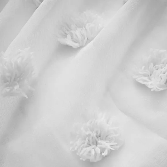 Eminza Voilage Galon Fronceur Pompons (280 X 240 Cm) Suzie Blanc