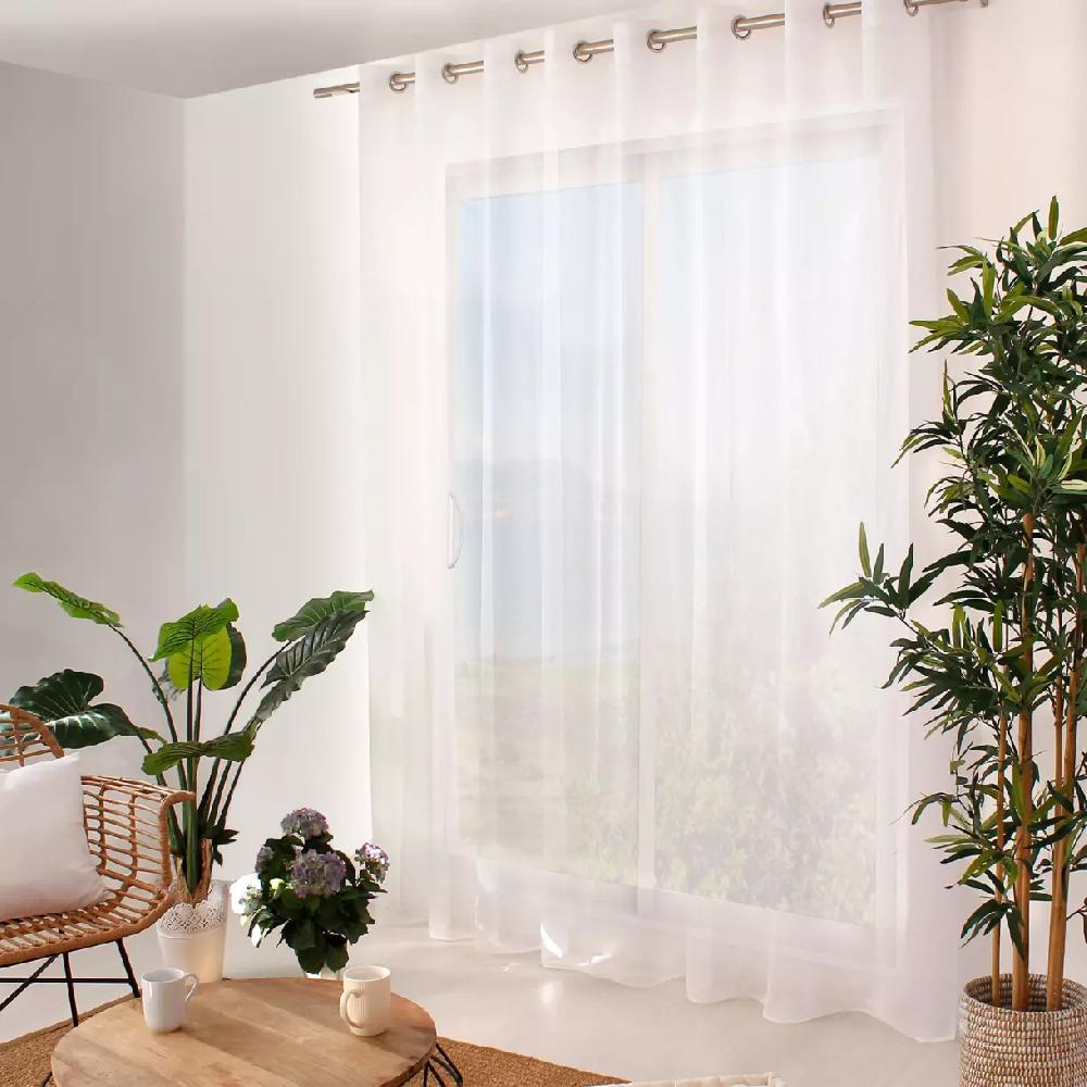 eminza Voilage grande largeur œillets (420 x 240 cm) Jenna Blanc