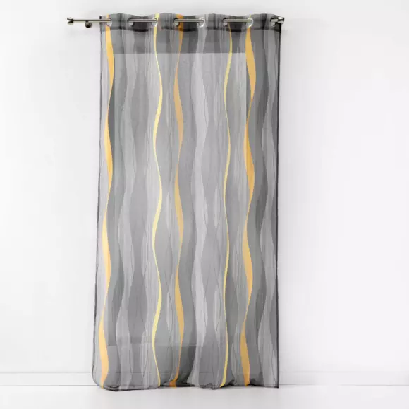 Eminza Voilage œillets (140 X 240 Cm) Ondulys Gris Anthracite
