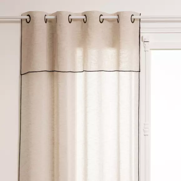 Eminza Voilage Oeillets à Volant (140 X 240 Cm) Fred Beige