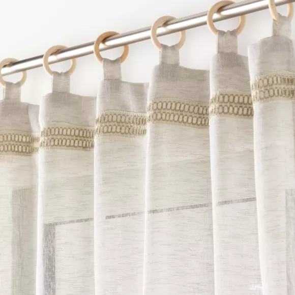 Eminza Voilage œillets Bois (140 X 240 Cm) Mileo Beige