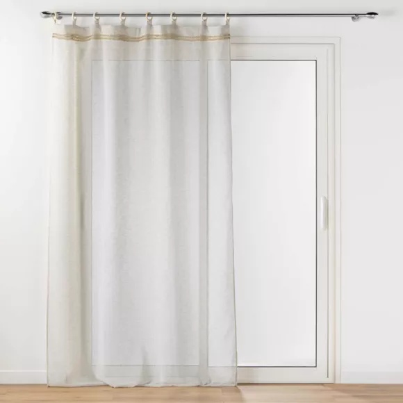 Eminza Voilage œillets Bois (140 X 240 Cm) Mileo Beige