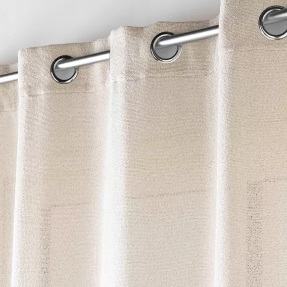 Eminza Voilage œillets Effet Lainage (140 X 280 Cm) Loulaine Beige