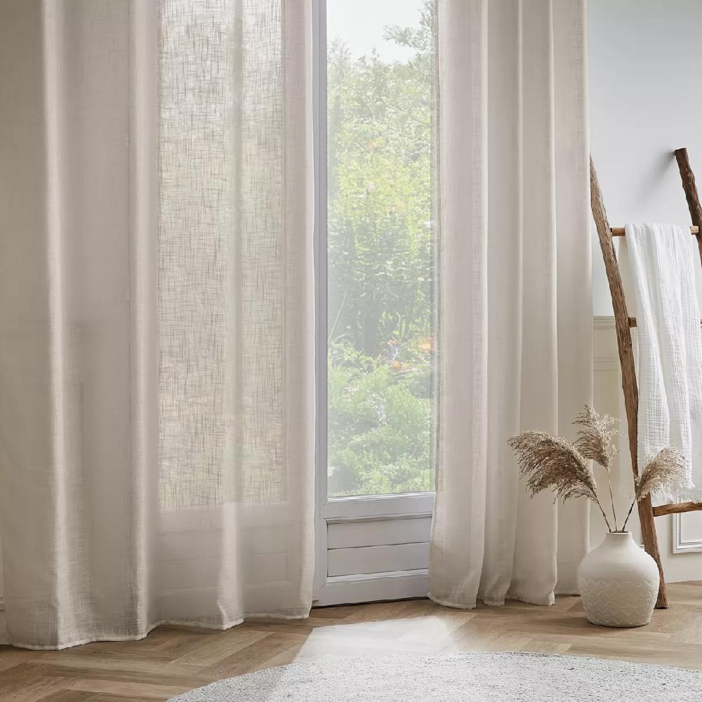 eminza Voilage œillets effet lin (140 x 240 cm) Robin Beige