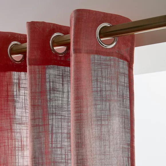 Eminza Voilage œillets Effet Lin (140 X 240 Cm) Robin Terracotta