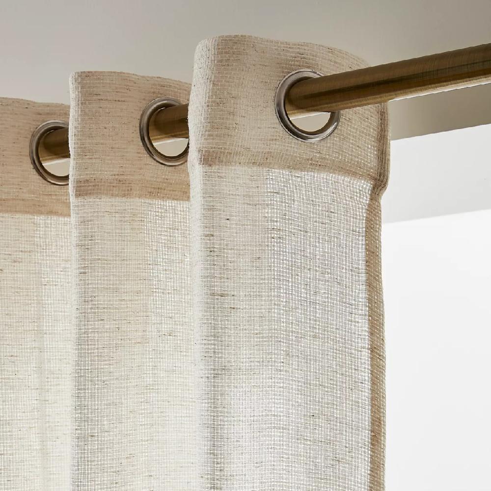 eminza Voilage œillets effet lin (180 x 240 cm) Luca Beige