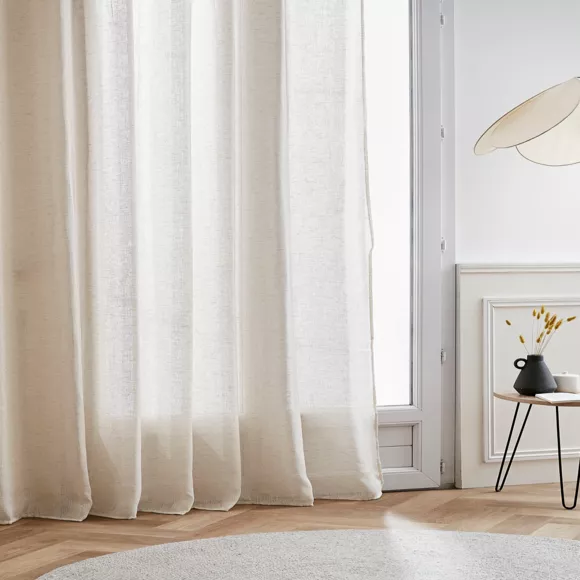 Eminza Voilage œillets Effet Lin (280 X 240 Cm) Luca Beige