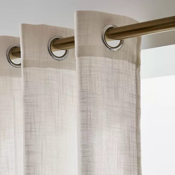 Eminza Voilage œillets Effet Lin (280 X 240 Cm) Robin Beige