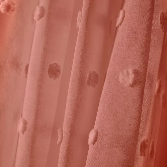 Eminza Voilage Oeillets Pompons (140 X 240 Cm) Emie Terracotta