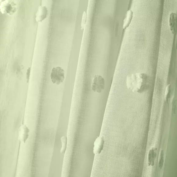 Eminza Voilage Oeillets Pompons (140 X 240 Cm) Emie Vert D'eau
