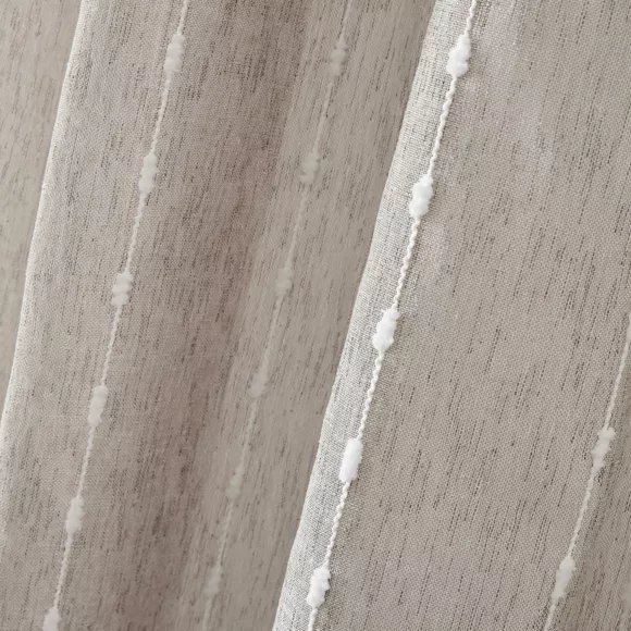 Eminza Voilage œillets Pompons (180 X 240 Cm) Axel Beige