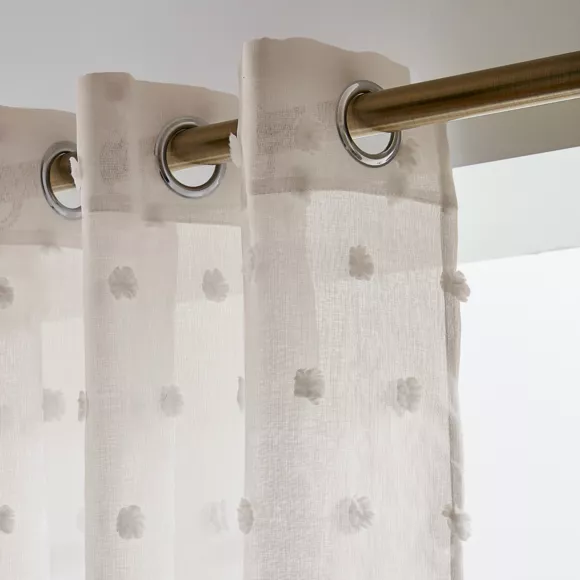 Eminza Voilage Oeillets Pompons (280 X 240 Cm) Emie Beige