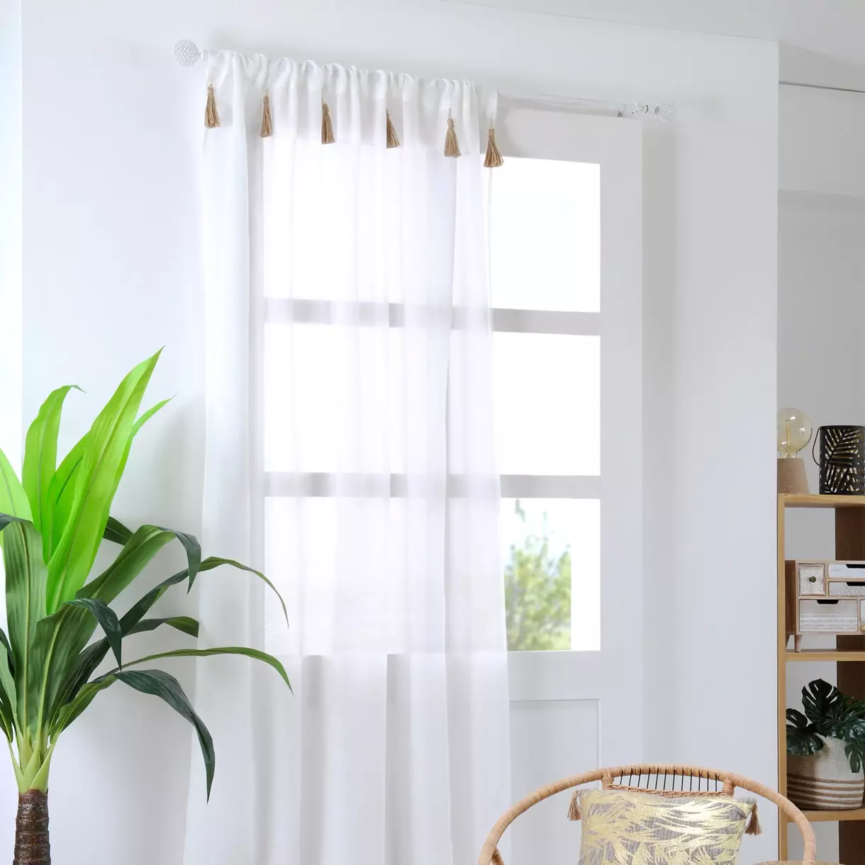 eminza Voilage passe-tringle (140 x 260 cm) Ibiza Ecru