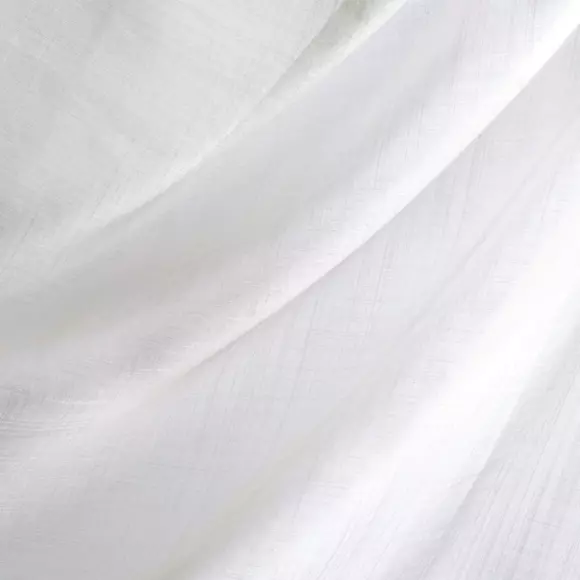 Eminza Voilage Vitrage (70 X 200 Cm) Etamine Givrée Blanc