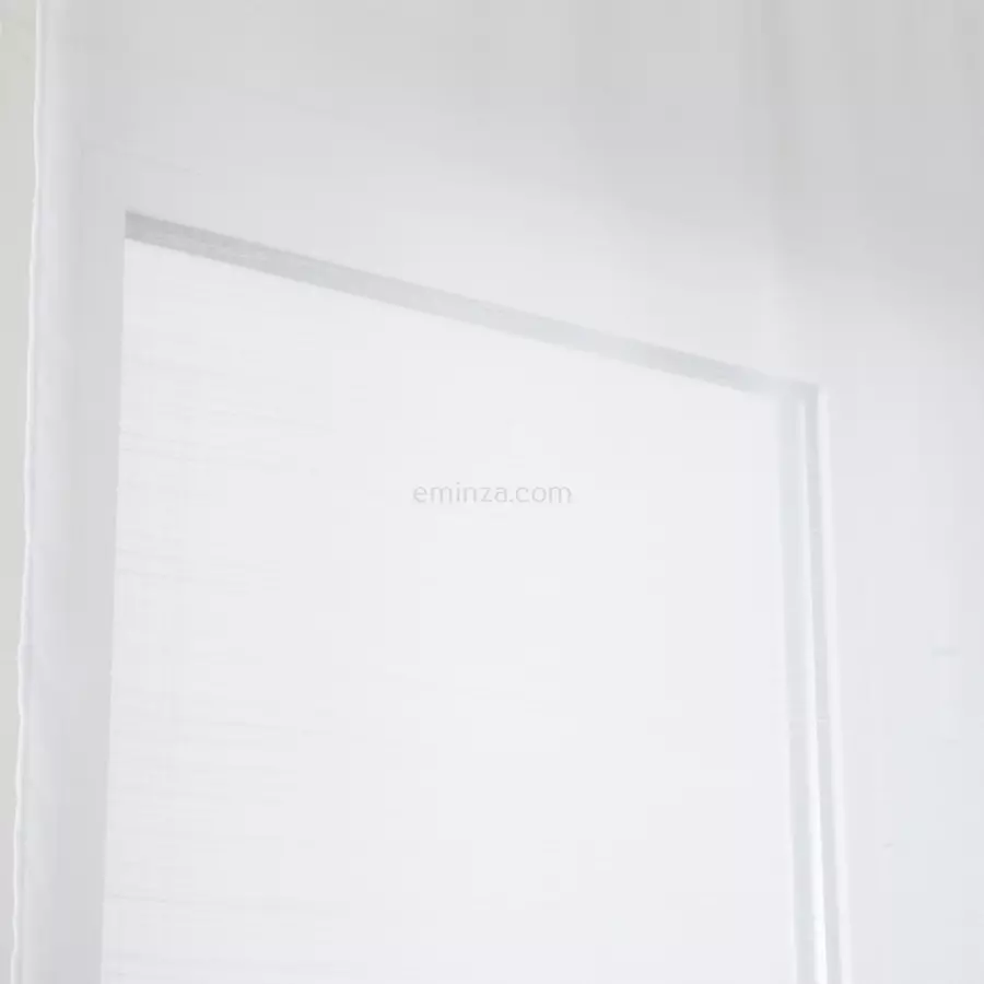 Eminza Voilage Vitrage (70 X 200 Cm) Etamine Givrée Blanc