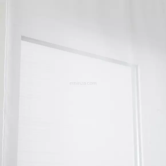Eminza Voilage Vitrage (90 X 200 Cm) Etamine Givrée Blanc