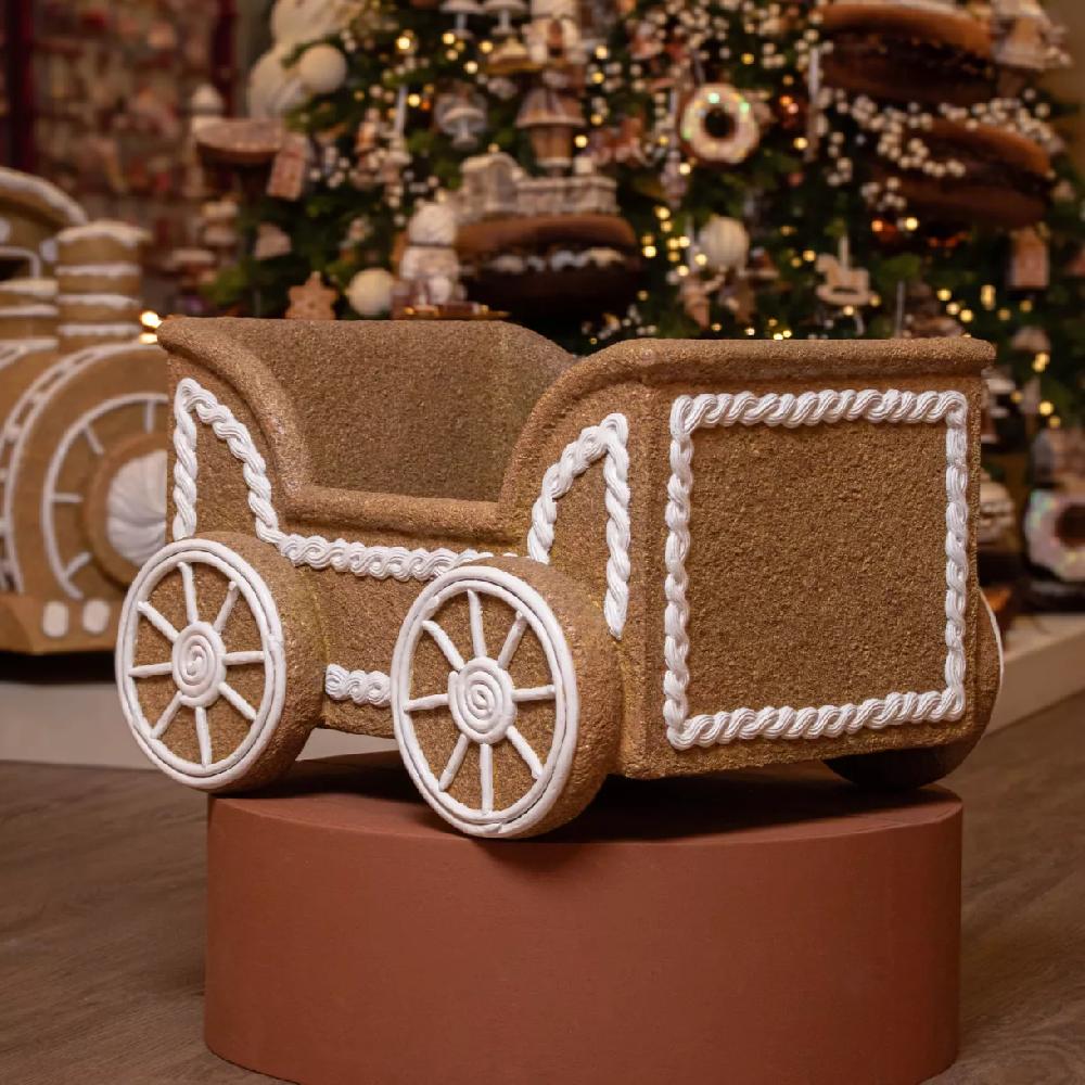 eminza Wagon de Noël Géant (56 x H38 cm) Pain d'épices Gourmand