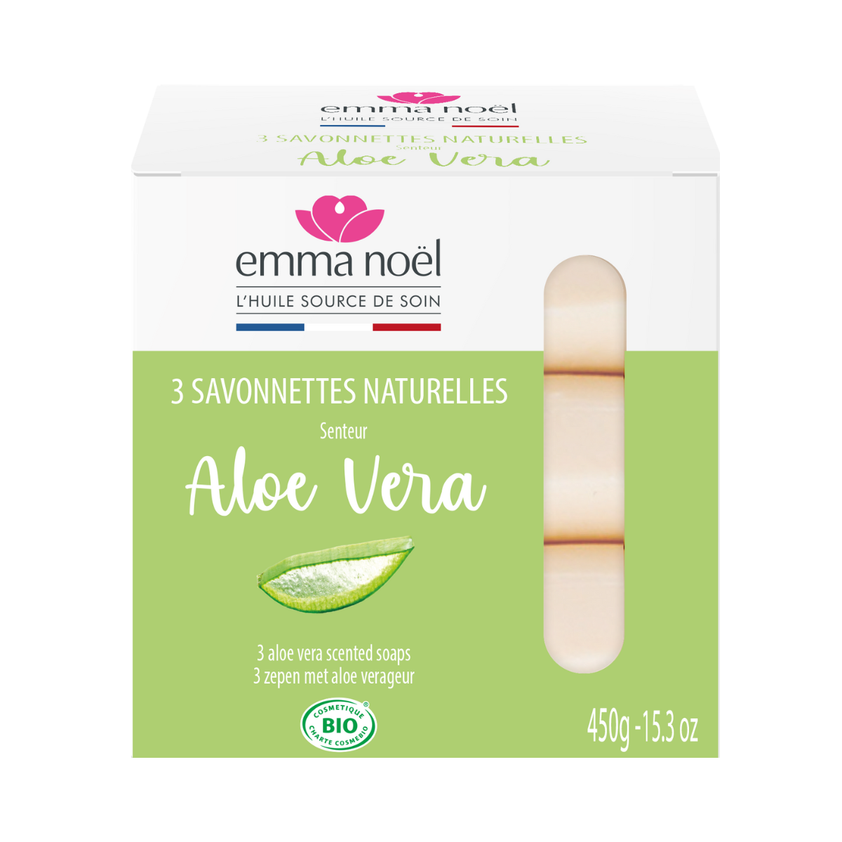 emma noël 3 savonnettes senteur Aloe Vera