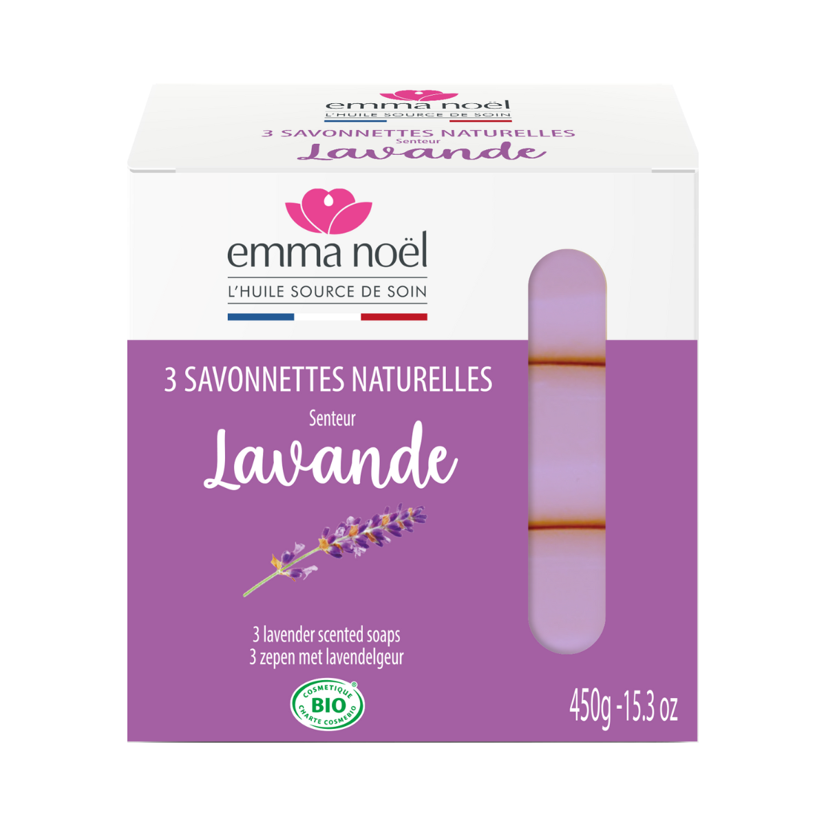 emma noël 3 savonnettes senteur lavande