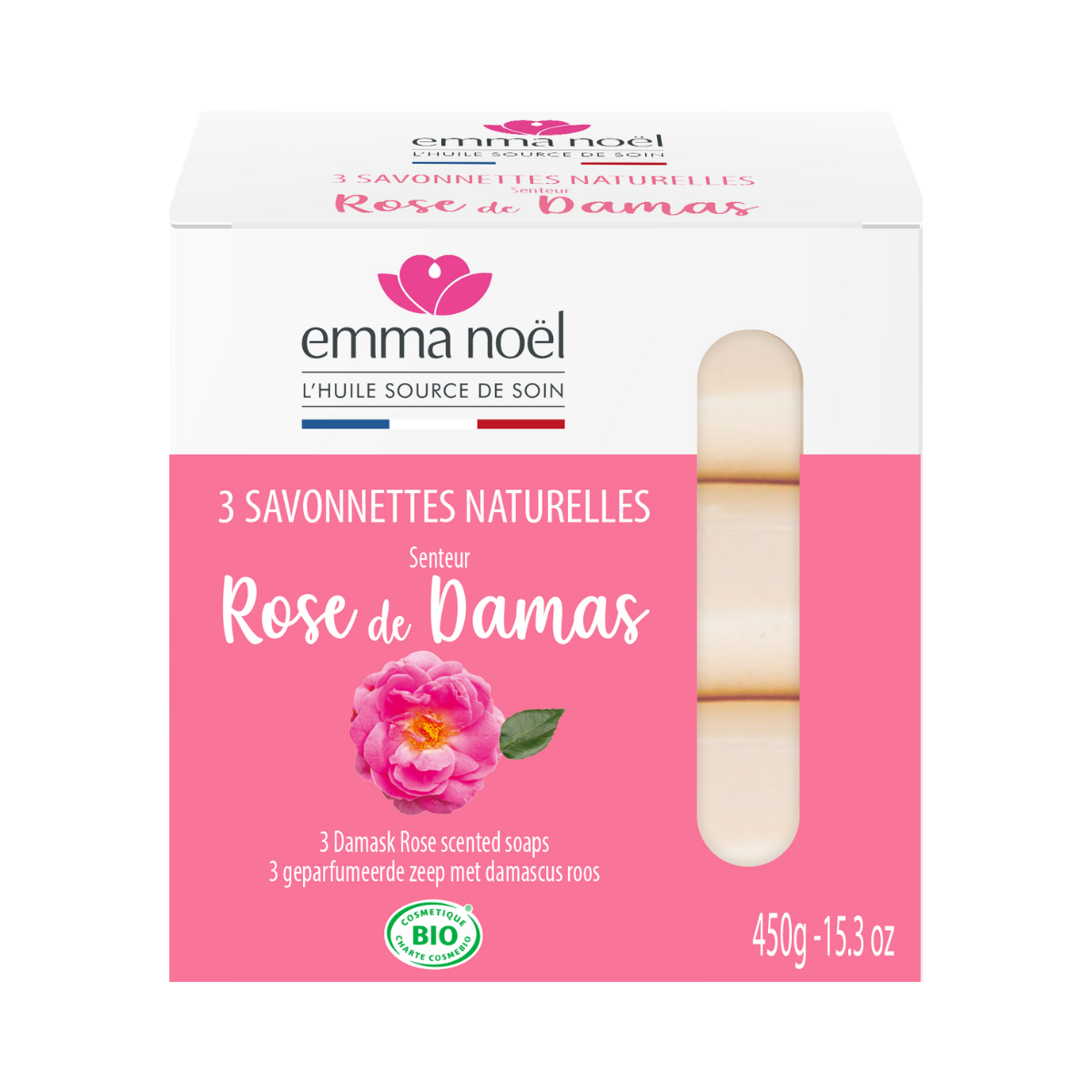 emma noël 3 savonnettes senteur roses de damas