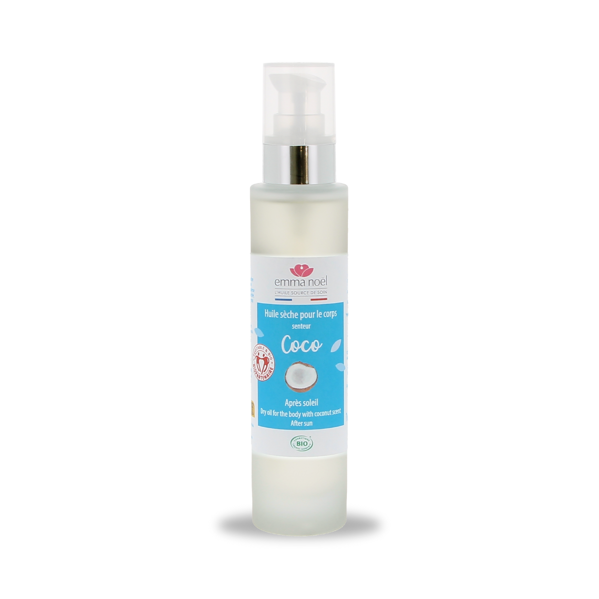 emma noël Huile végétale sèche pour le corps senteur noix de coco