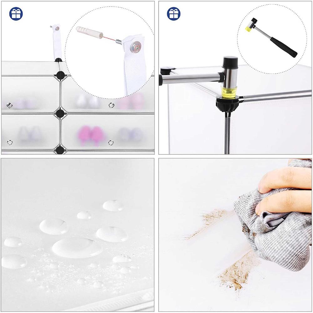 Emob 10 Gleuf Modulaire DIY Plastic Shoe Rack In Elkaar Grijpende Witte Opslag Plank Eenheid