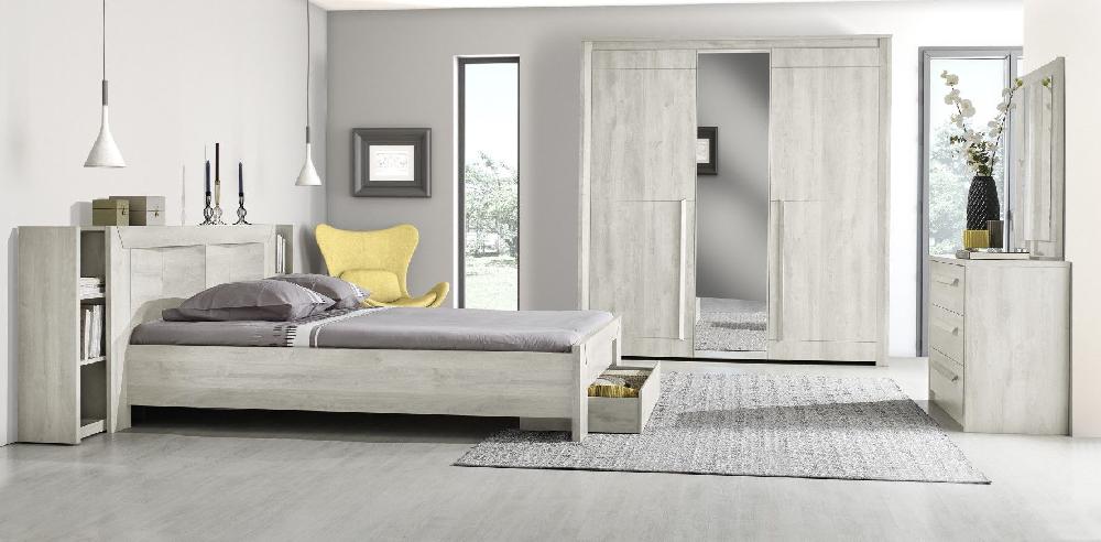 Emob Achterbouw Voor Bed Hayden 140x190/200 - Gebleekte Eik