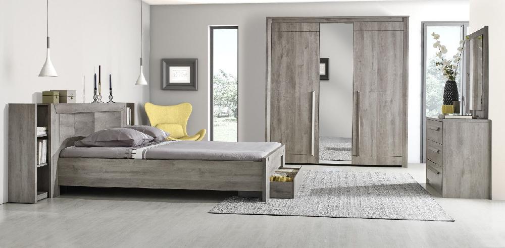 Emob Achterbouw Voor Bed Hayden 140x190/200 - Lichtgrijze Eik