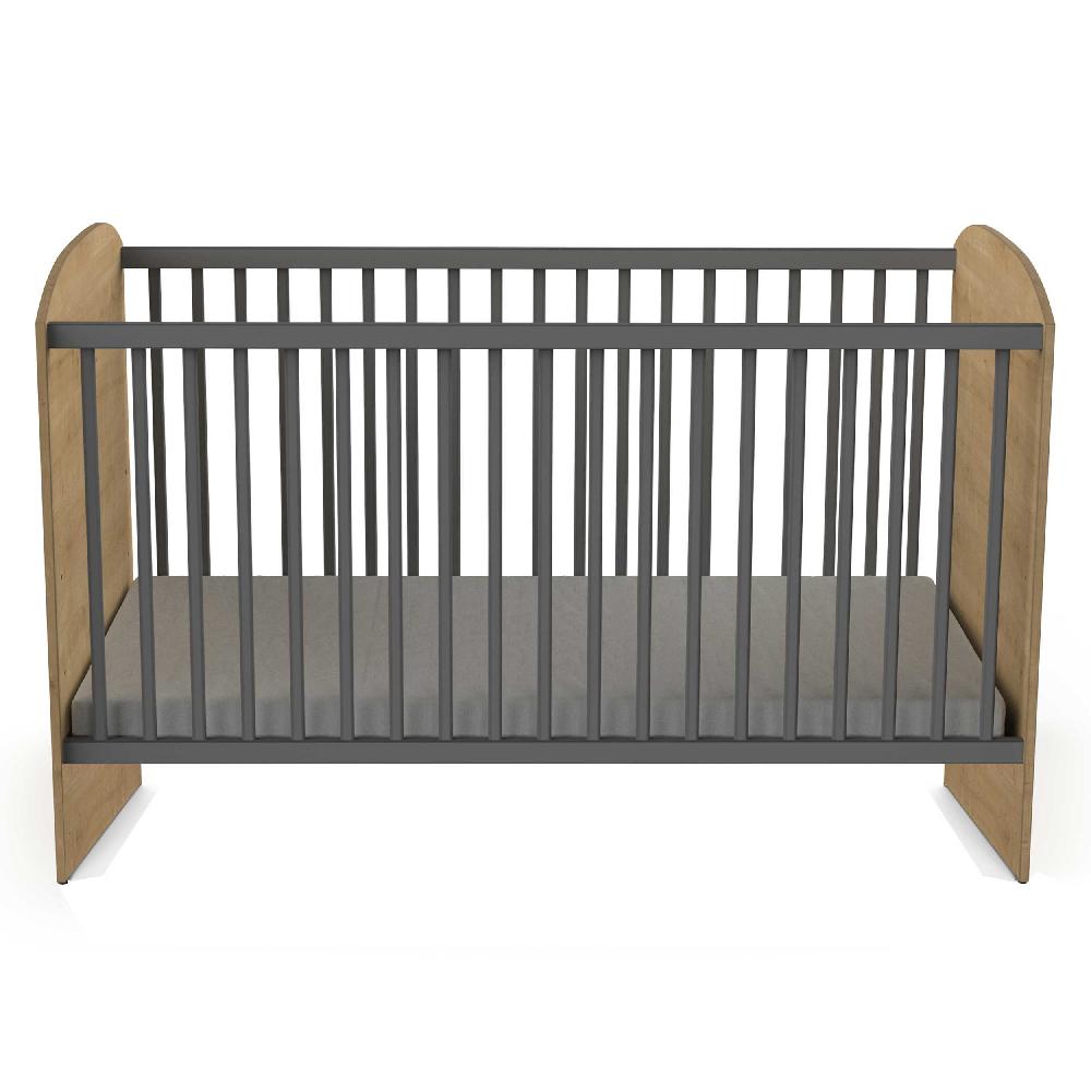 Emob Babybed Gamin - 60x120cm - Hoogte Verstelbaar - Eikdecor/donkergrijs