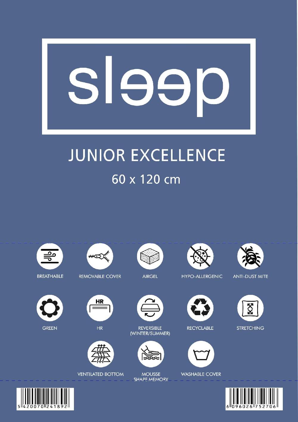 Emob Babymatras Junior Excellence 60x120x10cm - 4-seizoenen